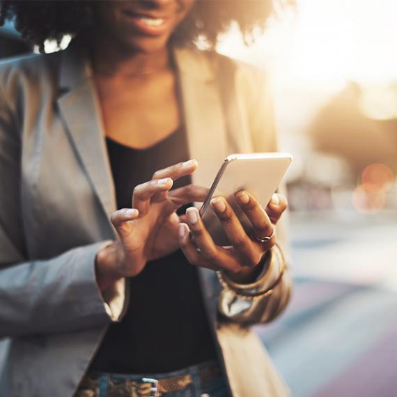 Woman with smartphone