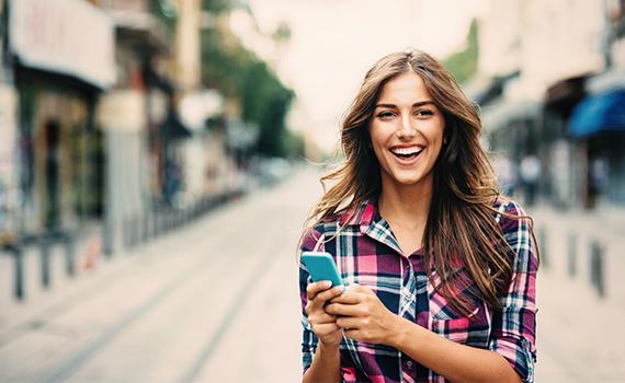 Woman with smartphone